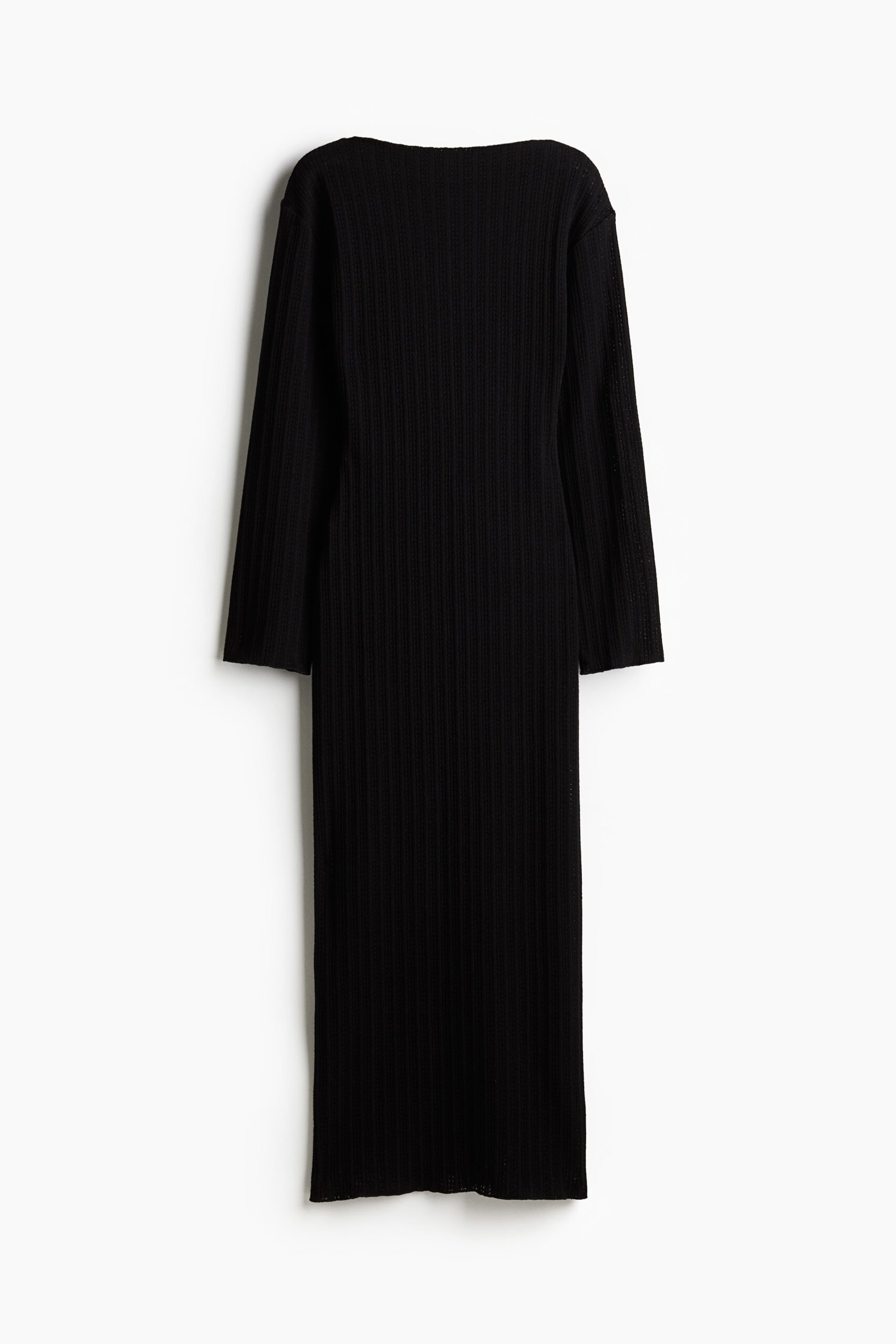 H & M - Hole-patterned maxi dress - Zwart