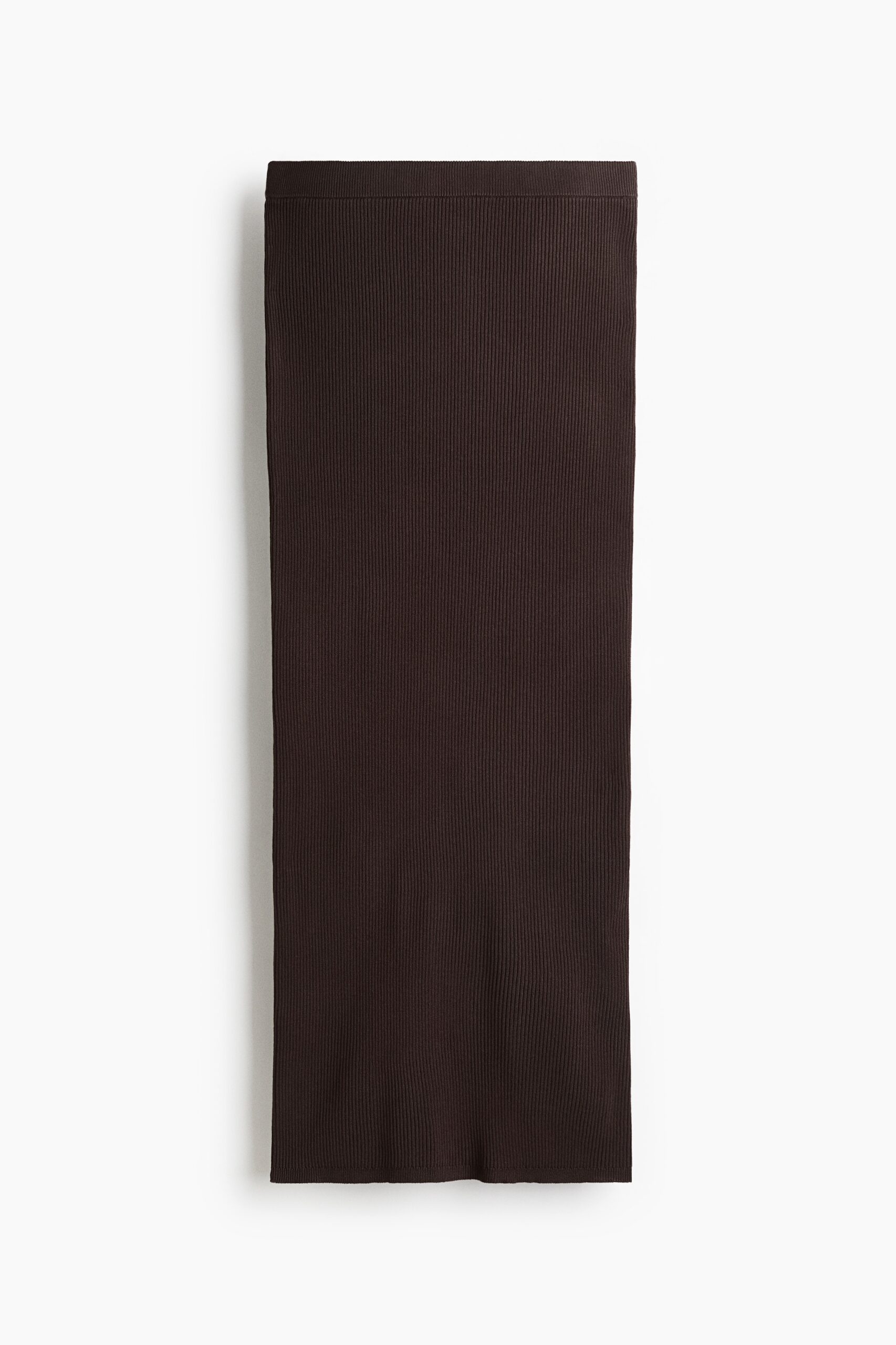 H & M - Ribgebreide rok - Donkerbruin