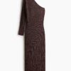 H & M - Metallic one-shoulderjurk - Donkerbruin