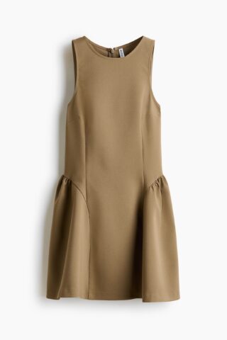 H & M - Jurk met uitlopende rok - Beige