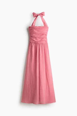 H & M - Ingerimpelde halterjurk - Roze