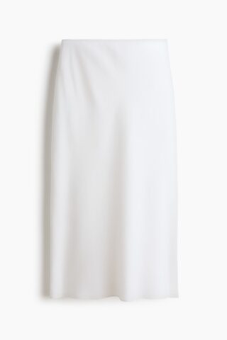 H & M - Slip-on rok van linnenmix - Wit
