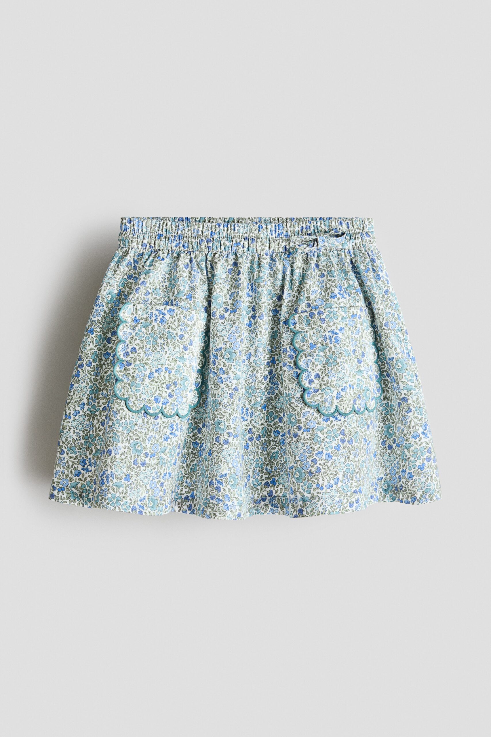 H & M - Popeline rok met bloemenprint - Lichtturkoois/Bloemen H & M - Popeline rok met bloemenprint - Lichtturkoois/Bloemen