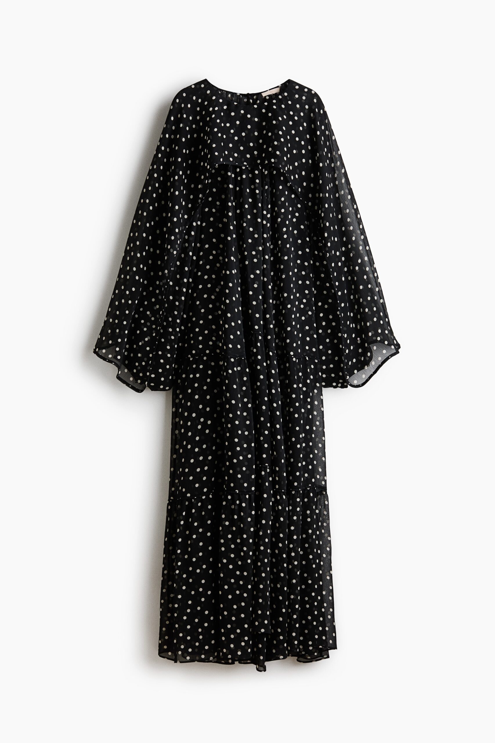 H & M - Strokenjurk met cape - Zwart/Polkadot H & M - Strokenjurk met cape - Zwart/Polkadot