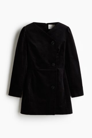 H & M - Fluwelen blazerjurk - Zwart