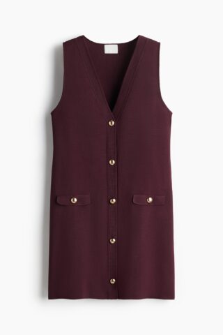 H & M - Jurk met V-hals - Bordeauxrood