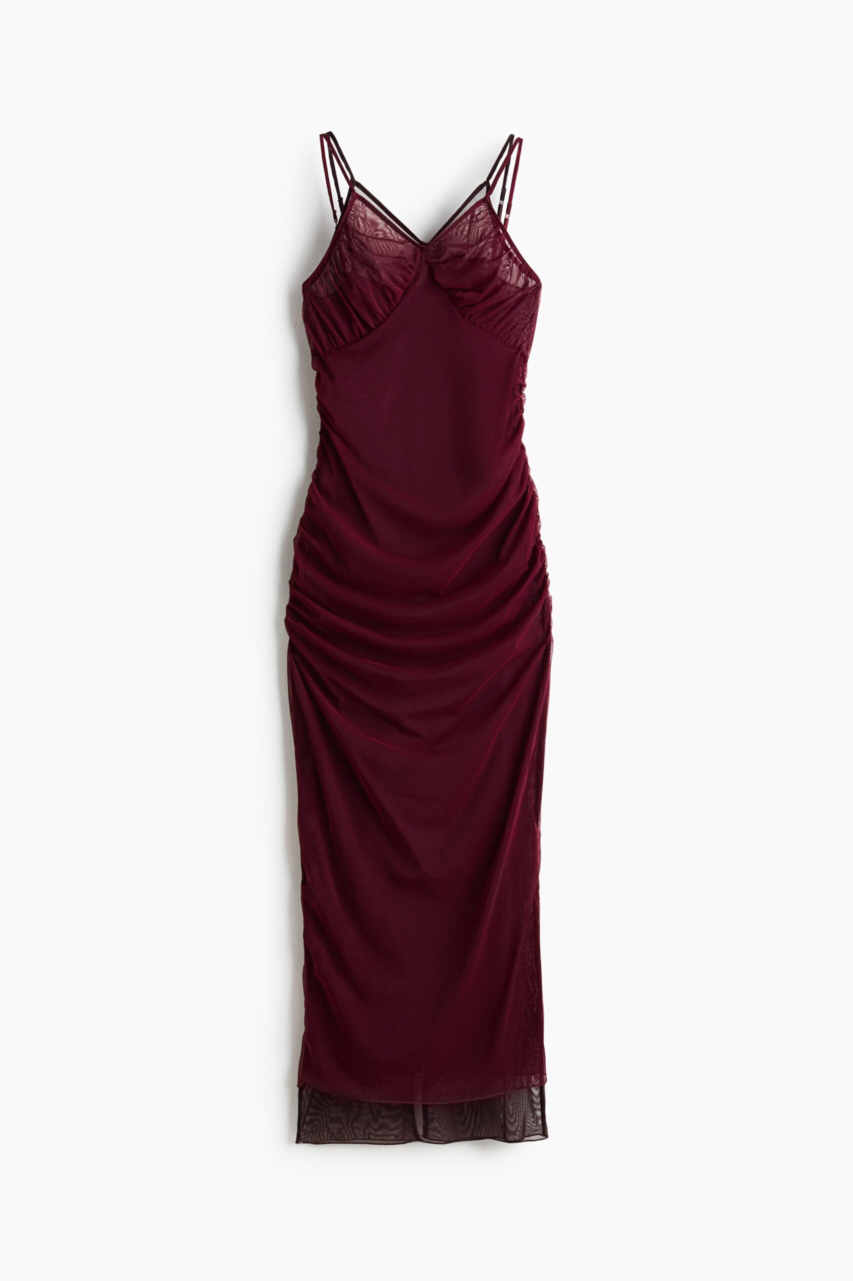 H & M - Strappy jurk van mesh - Bordeauxrood H & M - Strappy jurk van mesh - Bordeauxrood