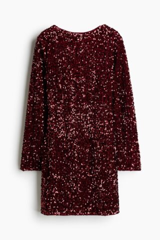 H & M - MAMA Deep-backjurk met pailletten - Donkerrood