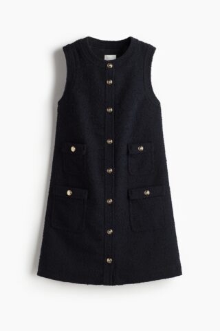 H & M - Bouclé jurk - Marineblauw