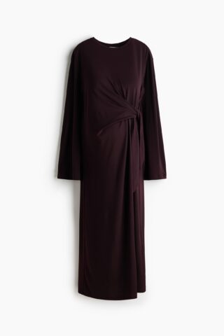 H & M - MAMA Jurk met strikdetail - Pruimenpaars