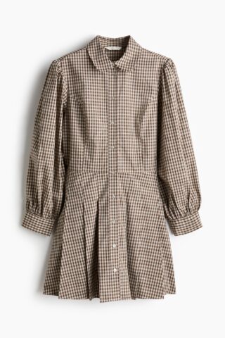 H & M - Overhemdjurk - Bruin/Geruit