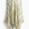 H & M - Asymmetrische rok van lyocellmix - Groen/Geruit