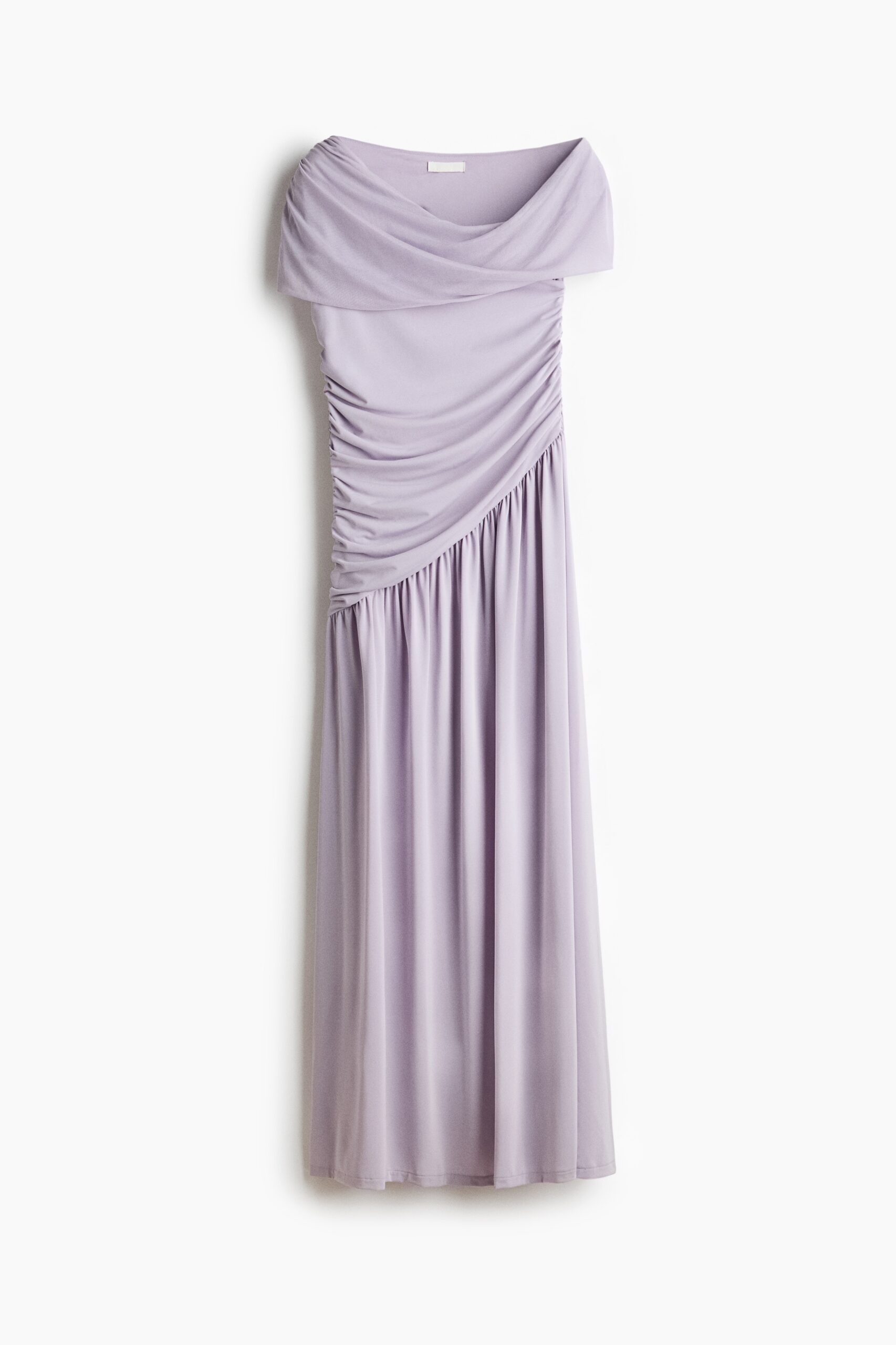 H & M - Gedrapeerde one-shoulderjurk van tricot - Dusty Lichtpaars H & M - Gedrapeerde one-shoulderjurk van tricot - Dusty Lichtpaars