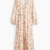 H & M - Jurk met strikceintuur - Roomwit/Schelpen