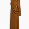 H & M - Gedrapeerde one-shoulderjurk - Bruin