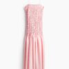 H & M - Gesmokte maxi-jurk - Lichtroze