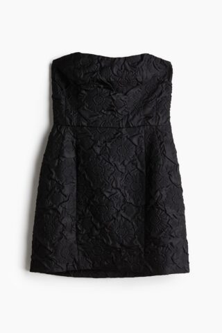 H & M - Mini-jurk met reliëfdessin - Zwart