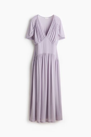 H & M - Midi-jurk van licht transparant tricot - Lichtpaars