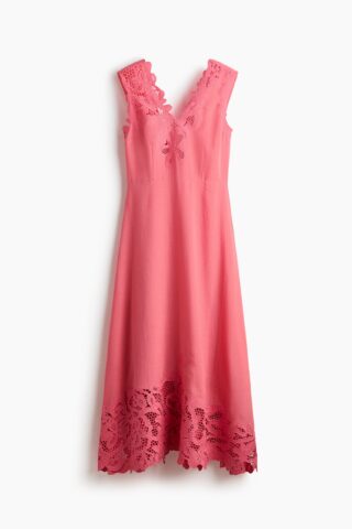 H & M - Jurk met broderie anglaise - Roze