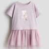H & M - Jurk met tulen rok - Dusty Donkerroze/Tiny Dancing