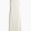 H & M - Crinklejurk met boothals - Roomwit