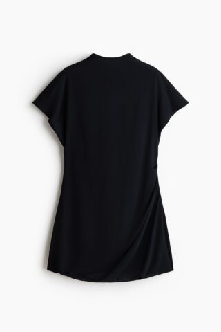 H & M - Gedrapeerde jurk met turtleneck - Zwart