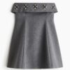 H & M - Bandeaujurk met strassteentjes - Grijs