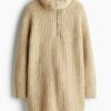 H & M - Ribgebreide ziptop-jurk - Beige