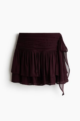 H & M - Volantrok van viscose - Bordeauxrood