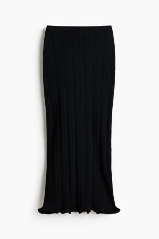 H & M - Ribgebreide rok - Zwart