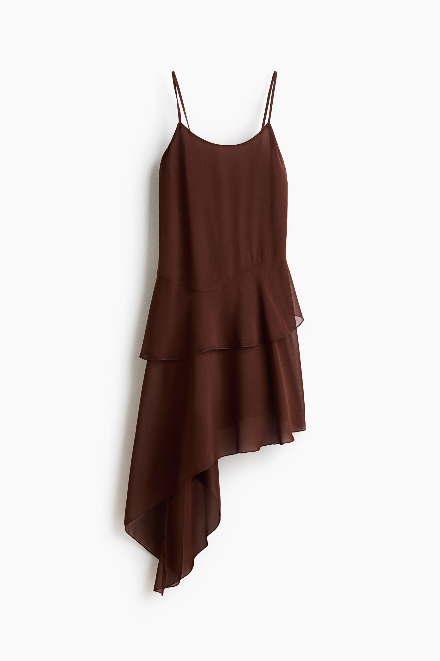 H & M - Asymmetrische jurk van chiffon - Donkerbruin H & M - Asymmetrische jurk van chiffon - Donkerbruin