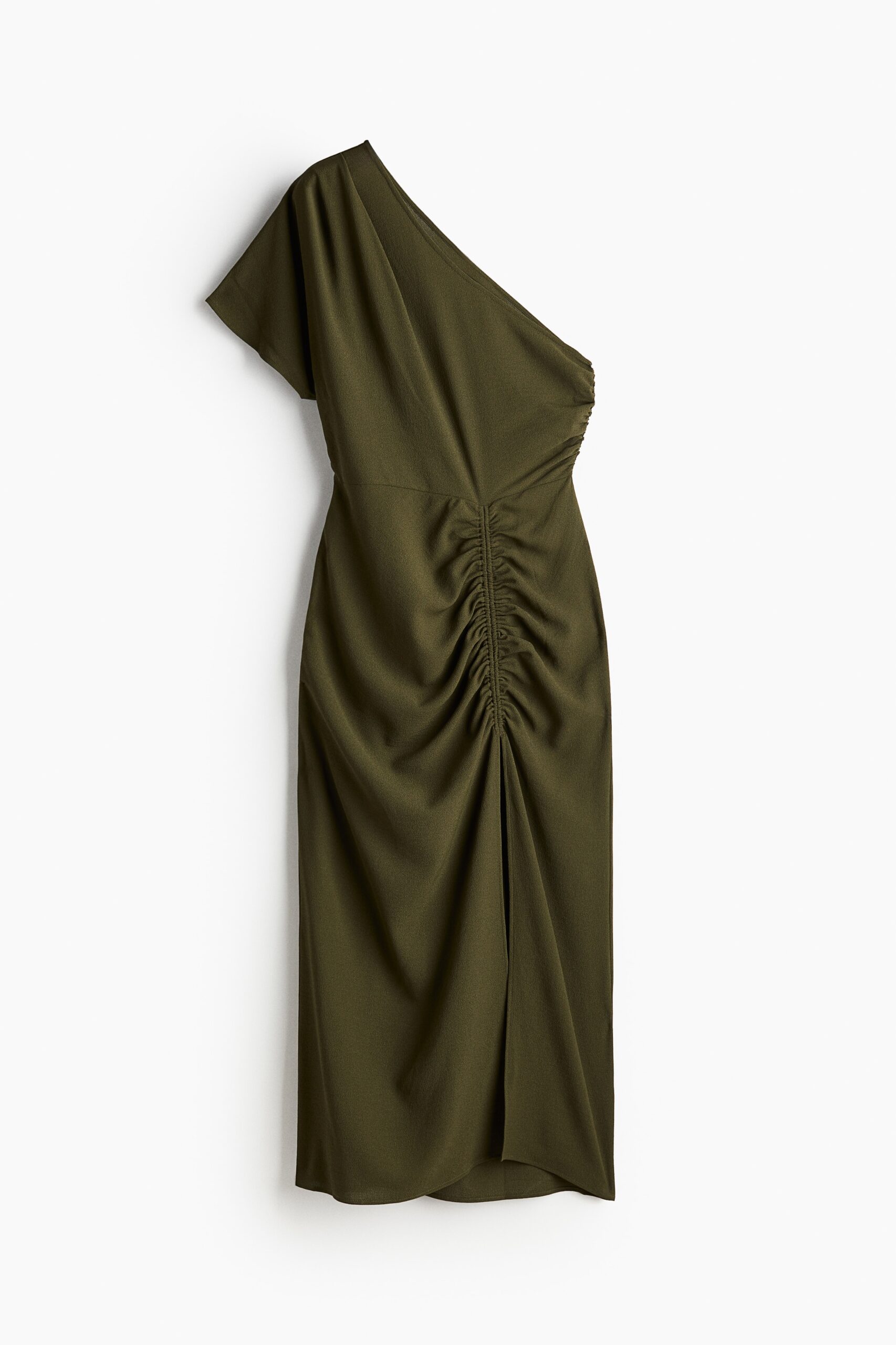 H & M - Gedrapeerde one-shoulderjurk - Donkergroen H & M - Gedrapeerde one-shoulderjurk - Donkergroen