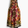 H & M - Handkerchief-jurk met dessin - Helderoranje/Bloemen