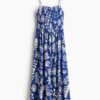H & M - Strapjurk met smokwerk - Helderblauw/Wit