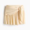 H & M - Flared rok met strikdetail - Lichtgeel