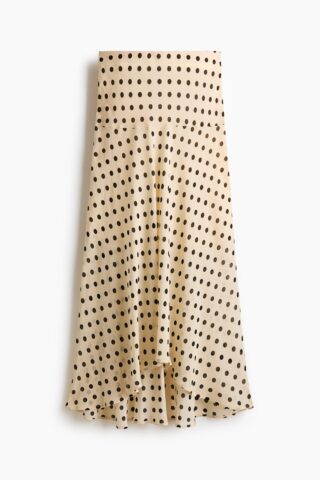 H & M - Rok van viscose - Lichtbeige/Polkadot