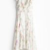 H & M - Chiffon jurk met volants - Wit/Bloemen