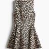 H & M - Jurk met uitlopende rok - Lichtbeige/Luipaarddessin