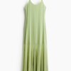H & M - Strappy jurk van mesh - Lichtgroen