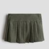 H & M - Twill plooirok - Kakigroen