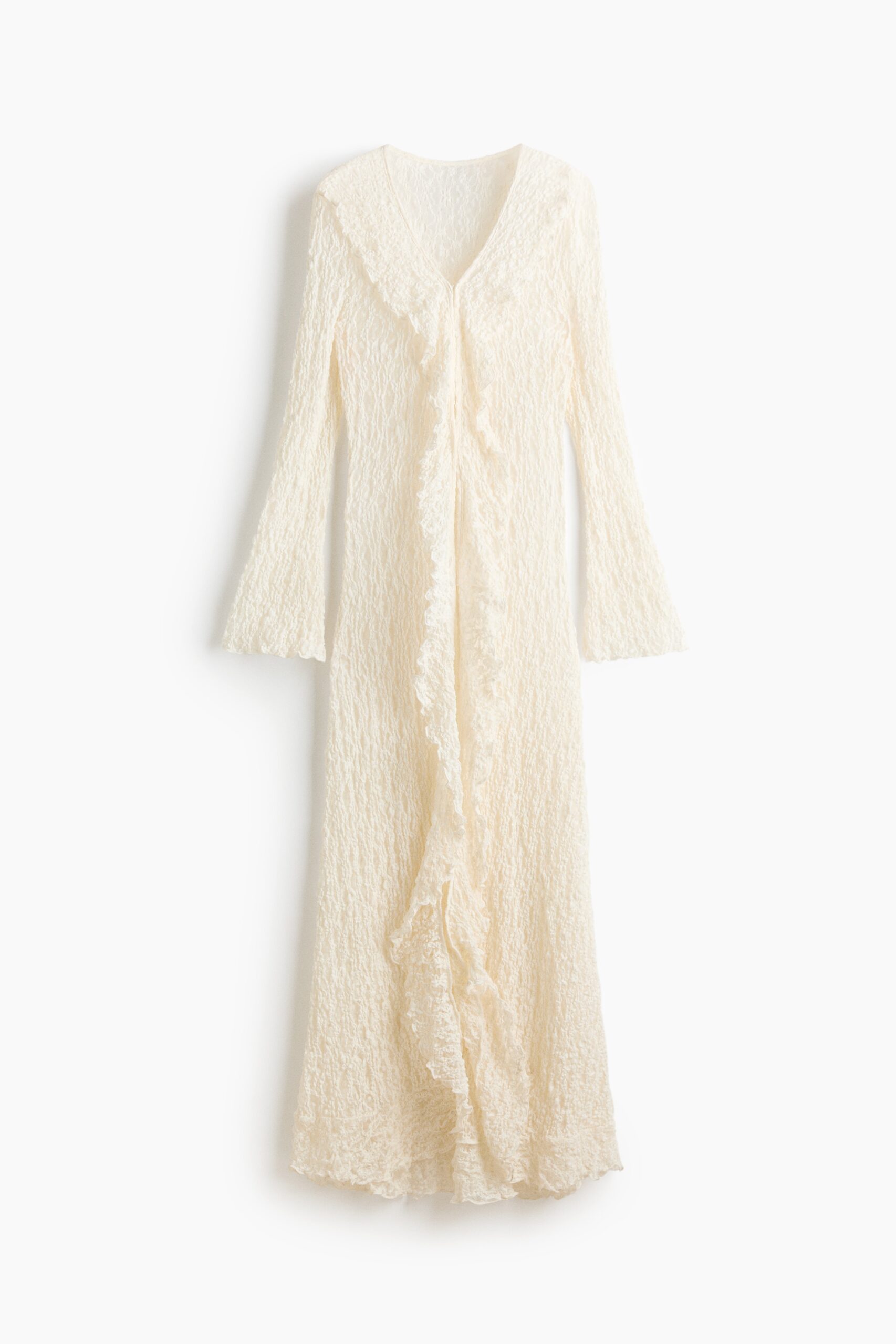 H & M - Volantjurk met kantlook - Roomwit H & M - Volantjurk met kantlook - Roomwit