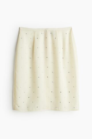 H & M - Rok met stras - Lichtbeige