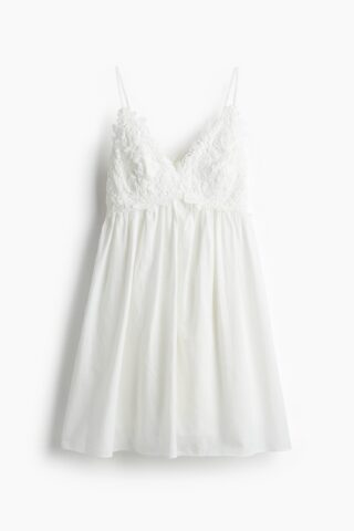 H & M - Jurk met borduursel - Wit