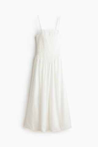 H & M - Smokjurk met flared rok - Wit