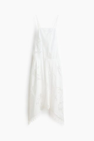 H & M - Katoenen jurk met broderie anglaise - Wit