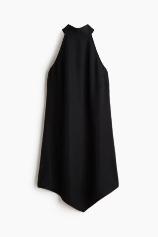 H & M - Jurk met strikbanden en handkerchief-belijning - Zwart