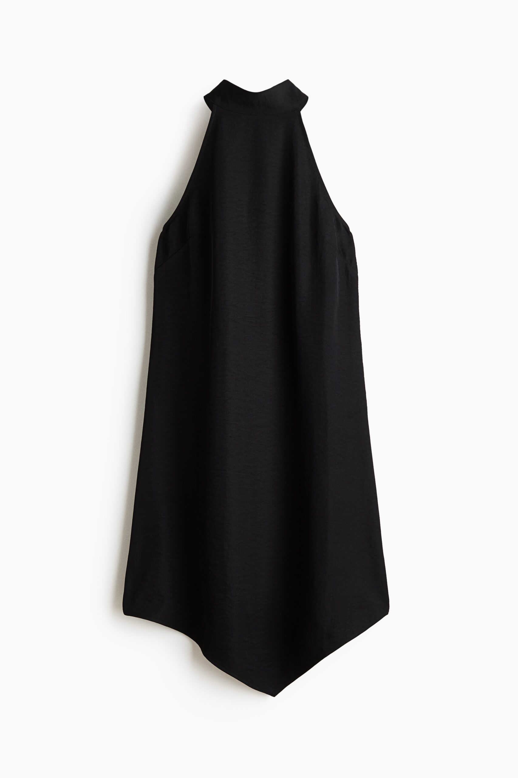 H & M - Jurk met strikbanden en handkerchief-belijning - Zwart H & M - Jurk met strikbanden en handkerchief-belijning - Zwart