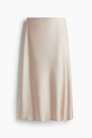 H & M - Midi skirt - Lichtbeige