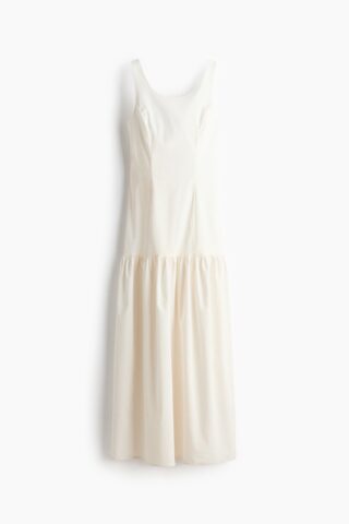 H & M - Low-backjurk met uitlopende rok - Wit