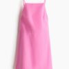 H & M - Jurk met laag rugdecolleté en strik - Roze